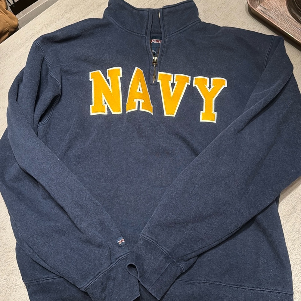 Jansport Navy (US Naval Academy) Collared Quarter-zip Sweatshirt